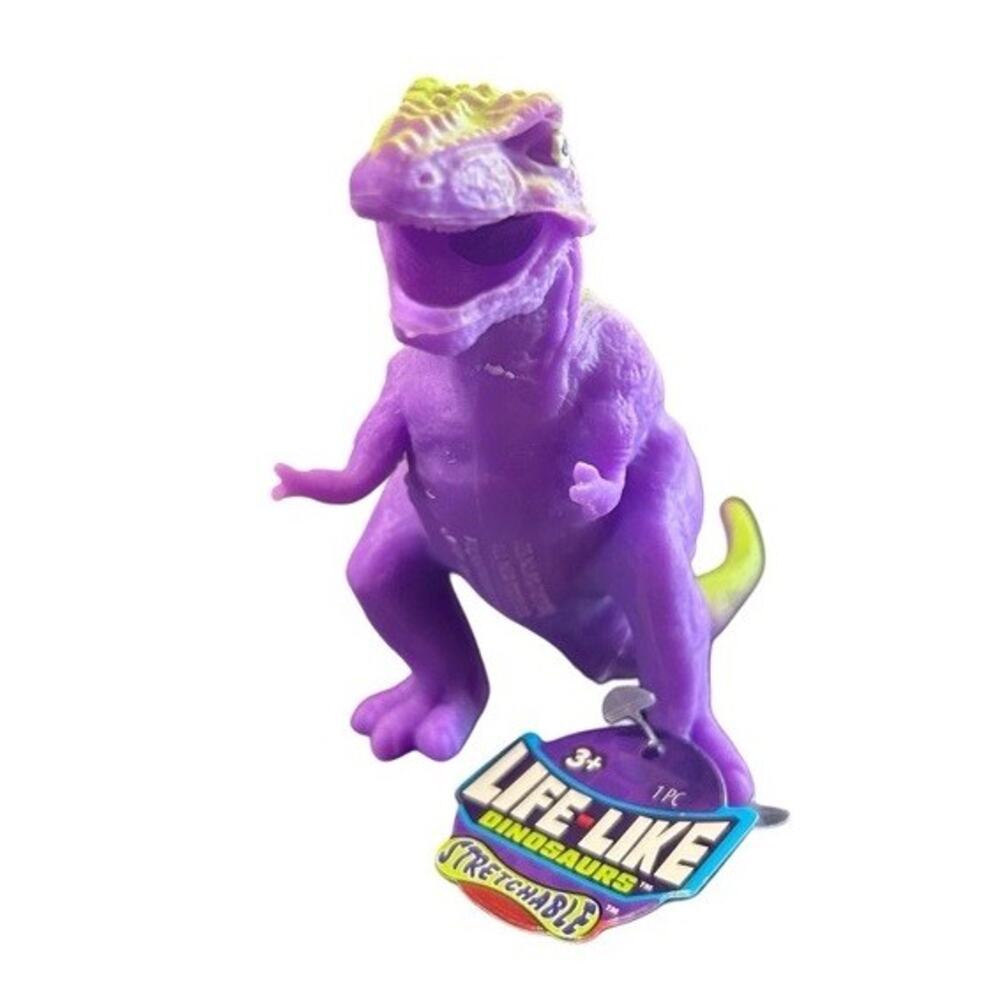 Ja-Ru Stretchy Dinosaur T-Rex Purple Green Bead Filled Squishy Sensory Toy NEW